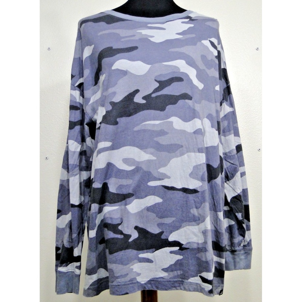 Victoria's Secret‎ PINK Long Sleeve Gray Camo Tee Shirt One size